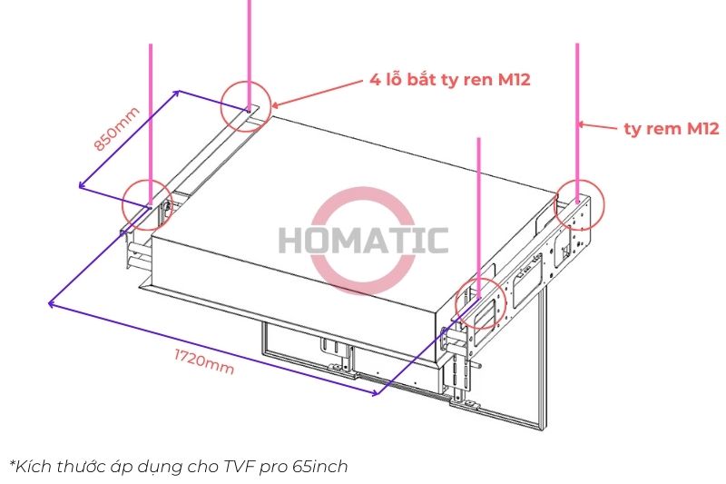 giá treo tivi âm trần